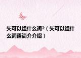 矢可以组什么词?（矢可以组什么词语简介介绍）
