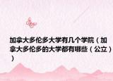 加拿大多伦多大学有几个学院（加拿大多伦多的大学都有哪些（公立））