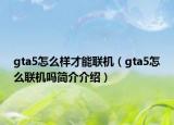 gta5怎么样才能联机（gta5怎么联机吗简介介绍）