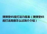 弹弹堂65度打法力度表（弹弹堂65度打法高级怎么过简介介绍）