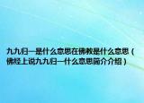 九九归一是什么意思在佛教是什么意思（佛经上说九九归一什么意思简介介绍）