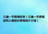 三通一平费用标准（三通一平费用应列入哪部分费用简介介绍）