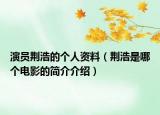 演员荆浩的个人资料（荆浩是哪个电影的简介介绍）