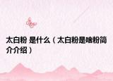 太白粉 是什么（太白粉是啥粉简介介绍）
