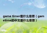 game timer是什么意思（gametime的中文是什么意思）