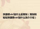 快捷键ctrl加什么是复制（复制和粘贴快捷键ctrl加什么简介介绍）