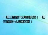 一杠三星是什么级别交警（一杠三星是什么级别警察）