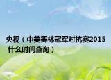 央视（中美舞林冠军对抗赛2015 什么时间查询）