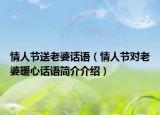 情人节送老婆话语（情人节对老婆暖心话语简介介绍）