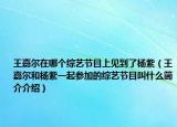 王嘉尔在哪个综艺节目上见到了杨紫（王嘉尔和杨紫一起参加的综艺节目叫什么简介介绍）