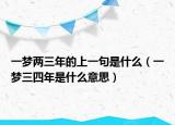 一梦两三年的上一句是什么（一梦三四年是什么意思）