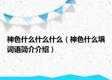 神色什么什么什么（神色什么填词语简介介绍）