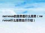 nervous的意思是什么意思（nervous什么意思简介介绍）