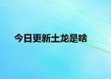 今日更新土龙是啥