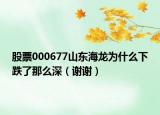 股票000677山东海龙为什么下跌了那么深（谢谢）