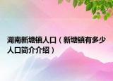 湖南新塘镇人口（新塘镇有多少人口简介介绍）
