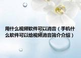 用什么视频软件可以消音（手机什么软件可以给视频消音简介介绍）