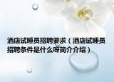 酒店试睡员招聘要求（酒店试睡员招聘条件是什么呀简介介绍）