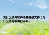为什么杀毒软件杀的都是文件（为什么杀毒软件打不开）