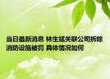 当日最新消息 林生斌关联公司拆除消防设施被罚 具体情况如何