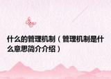 什么的管理机制（管理机制是什么意思简介介绍）