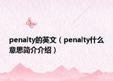 penalty的英文（penalty什么意思简介介绍）