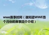 wwe赛事时间（谁知道WWE各个月份的赛事简介介绍）