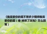 《我需要你的爱不管多少阻碍我需要你的爱（像 掉进了深海》怎么回复）