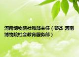 河南博物院社教部主任（蔡杰 河南博物院社会教育服务部）