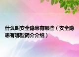 什么叫安全隐患有哪些（安全隐患有哪些简介介绍）