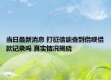 当日最新消息 打征信能查到借呗借款记录吗 真实情况揭晓