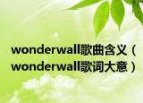 wonderwall歌曲含义（wonderwall歌词大意）
