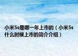 小米5s是哪一年上市的（小米5s什么时候上市的简介介绍）