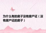 为什么有的房子没有房产证（没有房产证的房子）