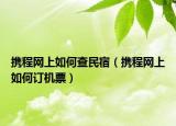 携程网上如何查民宿（携程网上如何订机票）