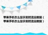苹果手机怎么显示实时流量数据（苹果手机怎么显示实时流量数据）