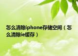 怎么清除iphone存储空间（怎么清除ie缓存）