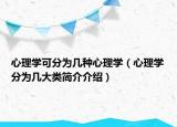 心理学可分为几种心理学（心理学分为几大类简介介绍）
