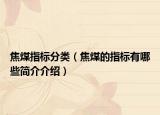 焦煤指标分类（焦煤的指标有哪些简介介绍）
