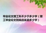 毕业论文理工科不少于多少字（理工毕业论文到底应该是多少字）