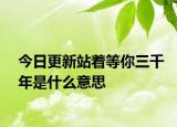 今日更新站着等你三千年是什么意思
