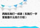 西施东施打一成语（东施打一字 答案是什么简介介绍）