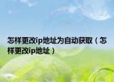 怎样更改ip地址为自动获取（怎样更改ip地址）