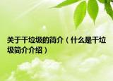关于干垃圾的简介（什么是干垃圾简介介绍）