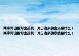 两岸青山相对出孤帆一片日边来的含义是什么（两岸青山相对出孤帆一片日边来的意境是什么）