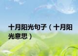 十月阳光句子（十月阳光意思）