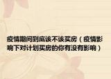 疫情期间到底该不该买房（疫情影响下对计划买房的你有没有影响）