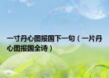 一寸丹心图报国下一句（一片丹心图报国全诗）