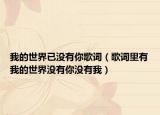 我的世界已没有你歌词（歌词里有我的世界没有你没有我）