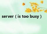 server（is too busy）
